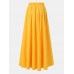 Women Solid Color A Line Elastic Waist Casual Swing Skirts With Pocket Women Solid Color A Line Elastic Waist Casual Swing Skirts With Pocket