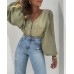 V-neck new casual loose solid color top HF1711-02-01 V-neck new casual loose solid color top HF1711-02-01