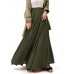 Casual Solid Color High Waist Pleated Irregular Hem Holiday Swing Maxi Skirts Casual Solid Color High Waist Pleated Irregular Hem Holiday Swing Maxi Skirts