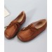 Soft Flat Shoes Brown Cowhide Leather Loafers For Women Soft Flat Shoes Brown Cowhide Leather Loafers For Women