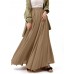 Casual Solid Color High Waist Pleated Irregular Hem Holiday Swing Maxi Skirts Casual Solid Color High Waist Pleated Irregular Hem Holiday Swing Maxi Skirts