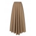 Casual Solid Color High Waist Pleated Irregular Hem Holiday Swing Maxi Skirts Casual Solid Color High Waist Pleated Irregular Hem Holiday Swing Maxi Skirts
