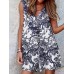 Plants Print Pocket Button Front Sleeveless V neck Romper Plants Print Pocket Button Front Sleeveless V neck Romper