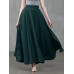 Women Solid Color Back Zip Pleated Casual Swing Skirts With Pocket Women Solid Color Back Zip Pleated Casual Swing Skirts With Pocket