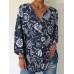 Print Button Long Sleeve Casual Blouse Print Button Long Sleeve Casual Blouse