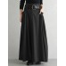 Women Solid Side Pockets Lace Up Party A Line Skirt with Back Zipper Women Solid Side Pockets Lace Up Party A Line Skirt with Back Zipper