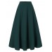 Women Solid Color Back Zip Pleated Casual Swing Skirts With Pocket Women Solid Color Back Zip Pleated Casual Swing Skirts With Pocket
