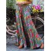Colorful Floral Print Big Swing Elastic Waist Holiday Casual Long Skirt For Women Colorful Floral Print Big Swing Elastic Waist Holiday Casual Long Skirt For Women