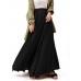 Casual Solid Color High Waist Pleated Irregular Hem Holiday Swing Maxi Skirts Casual Solid Color High Waist Pleated Irregular Hem Holiday Swing Maxi Skirts