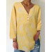 Print Button Long Sleeve Casual Blouse Print Button Long Sleeve Casual Blouse